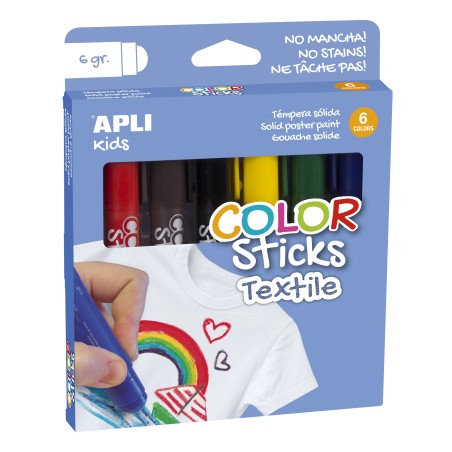 ✅ Apli Lot de 6 gouaches textiles couleur Plusieurs couleurs en stock