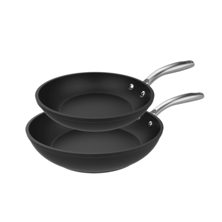 Lot de deux poêles noires 20 24 cm