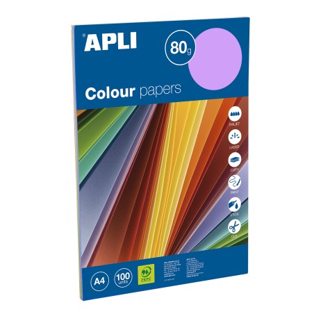 ✅ Apli Intense Couleurs Assorties Papier A4 100 Feuilles couleur Surtido en stock