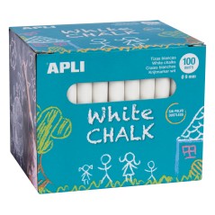 ✅ Appli rond à la craie blanche - Lot de 100 unités Taille Ø 9 x 80 mm - Idéal pour écrire, dessiner et col en stock