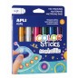 Apli Color Sticks Solid Temperas - Pack de 6 Unités de 6g de Couleurs Métallisées - Finition Satinée sans Nécessité de Vernis