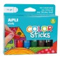 Apli Color Sticks Solid Temperas - Pack de 6 Unités de 10g - Finition Satinée sans Nécessité de Vernis - Séchage Rapide en