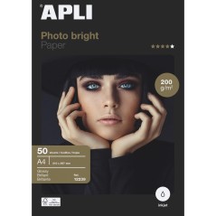 ✅ Apli Photobright Papier Photo A4 200g 50 Feuilles couleur Blanc en stock