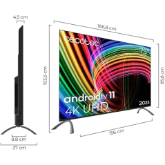 Téléviseur LED 75" Cecotec 4K UHD Android TV Noir