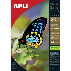 ✅ Apli Papier Photo Photosatin A4 240g 25 Feuilles couleur Blanc en stock