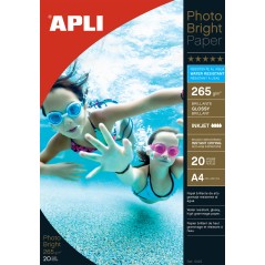 ✅ Apli Photobright Papier Photo Imperméable A4 265g 20 Feuilles couleur Blanc en stock
