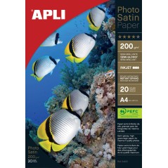 ✅ Apli Papier Photo Photosatin A4 200g 20 Feuilles couleur Blanc en stock