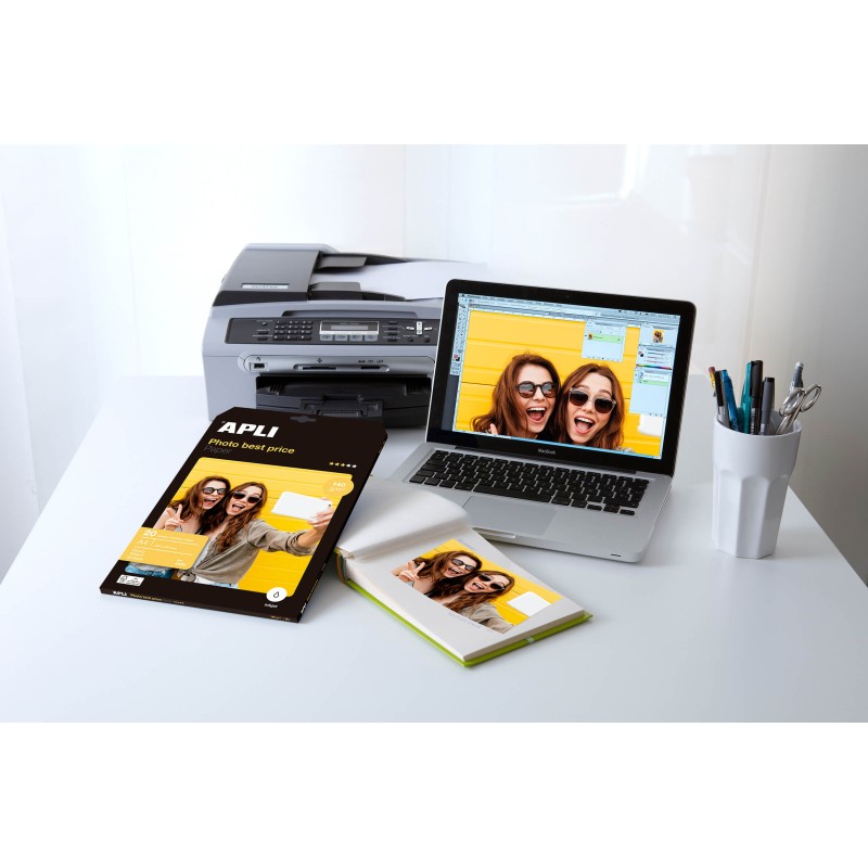 Apli Photobasic Papier Photo A4 140g 20 Feuilles blanc qualité