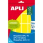 Apli Labels 10 Jaune 25 x 40mm 8 Feuilles