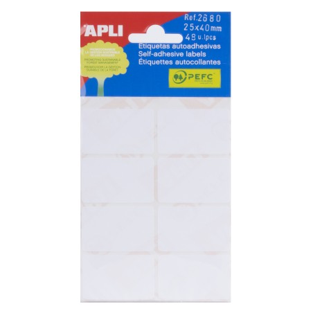 ✅ Étiquettes Minibag Apli Blanc 25.0 x 40.0mm 6 Feuilles couleur Blanc en stock
