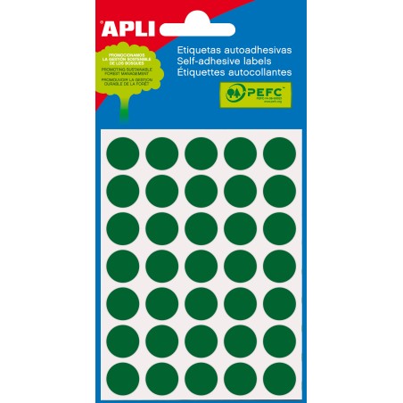 ✅ Etiquettes Minibag Apli Vert Ø 13.0mm 5 Feuilles couleur vert en stock