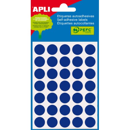 ✅ Etiquettes Minibag Apli Bleu Ø 13.0mm 5 Feuilles couleur bleu en stock