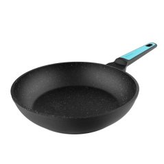 Poêle à frire noir bleu antiadhésive