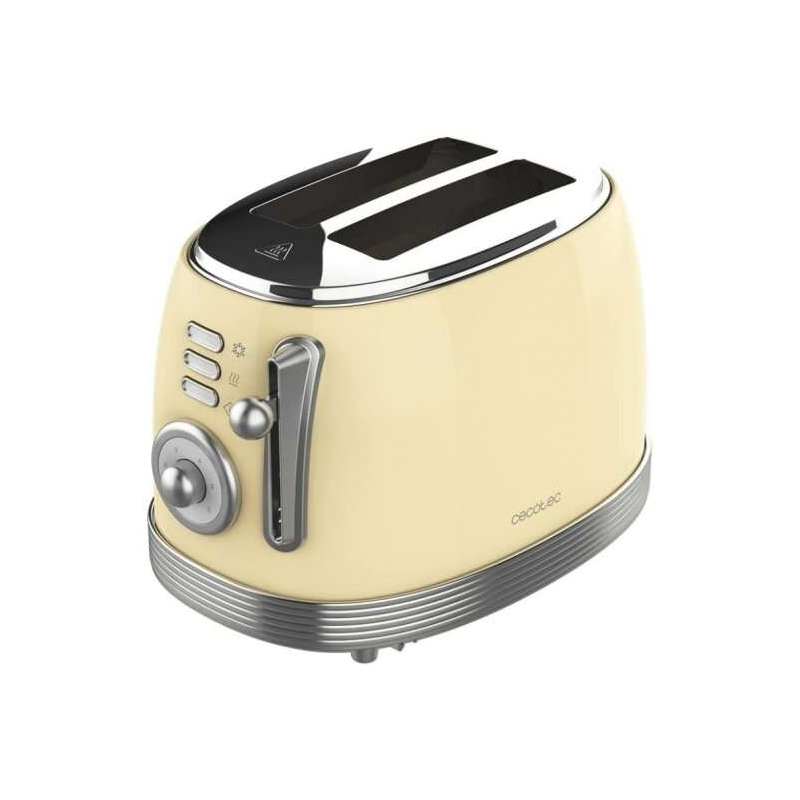 Cecotec Toast & Taste 800 Grille-pain jaune clair 850W 2 fentes Cecotec Toast & Taste 800 Grille-pain jaune clair 850W 2 fentes