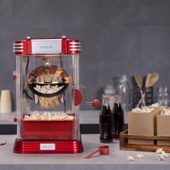 Machine à pop-corn rouge rétro