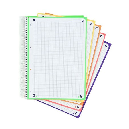 LOT 5 Oxford A4+ 5x5mm 120f Couleurs