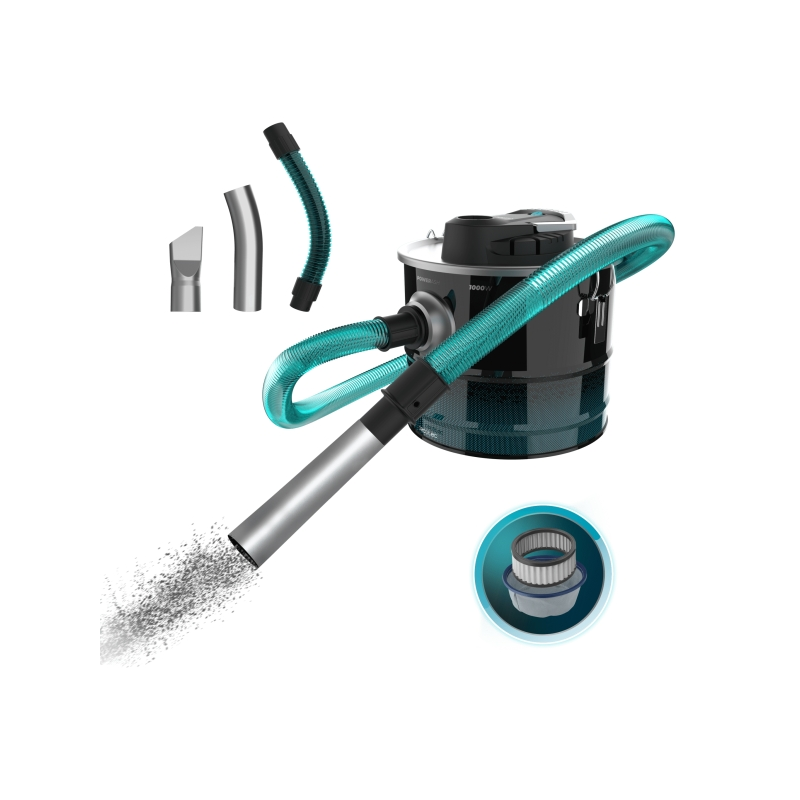 Aspirateur à cendres Cecotec Conga Ash 3000 15L Noir/Bleu Aspirateur à cendres Cecotec Conga Ash 3000 15L Noir/Bleu