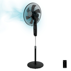 Ventilateur sur pied noir 45 cm