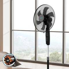 Ventilateur sur pied noir 45 cm