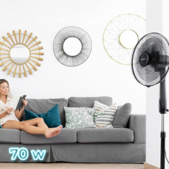 ventilateur sur pied noir