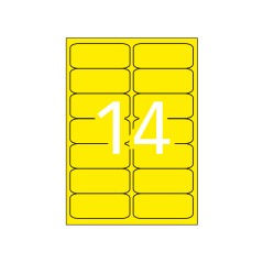 ✅ Apli Étiquettes permanentes jaunes fluorescentes 99,1 x 38,1 mm 20 feuilles couleur Amarillo Fluorescente en stock