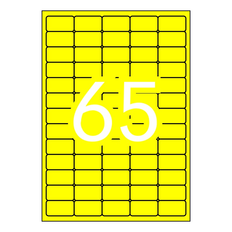 Apli Étiquettes permanentes jaunes fluorescentes 38,1 x 21,2 mm 20 feuilles
