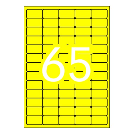 ✅ Apli Étiquettes permanentes jaunes fluorescentes 38,1 x 21,2 mm 20 feuilles couleur Amarillo Fluorescente en stock