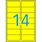 Apli Étiquettes permanentes jaunes 99,1 x 38,1 mm 20 feuilles