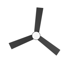 Ventilateur de plafond noir 122 cm