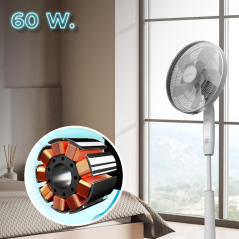 Ventilateur sur pied blanc 40 cm