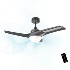 ventilateur de plafond noir LED