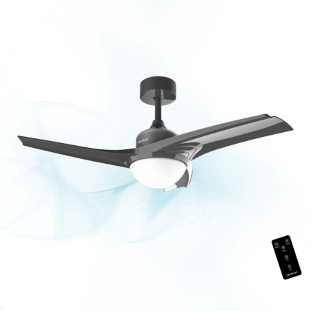 ventilateur de plafond noir LED