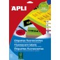 Apli Étiquettes Rouges Fluorescentes Permanentes 64,0 x 33,9 mm 100 Feuilles