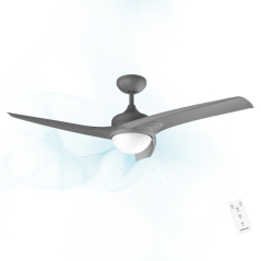 Ventilateur de plafond gris LED