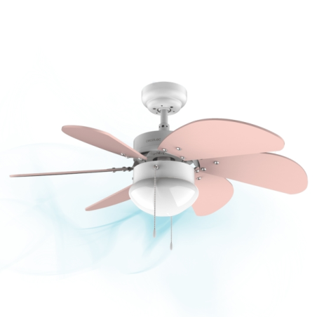 Ventilateur plafond rose pastel