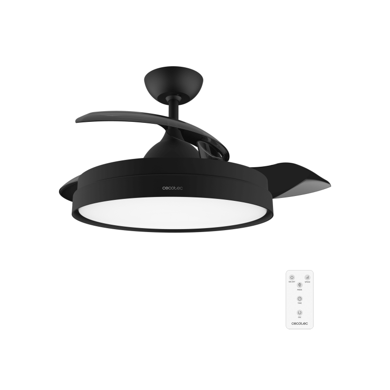 Ventilateur plafond invisible Cecotec noir 40W éclairage