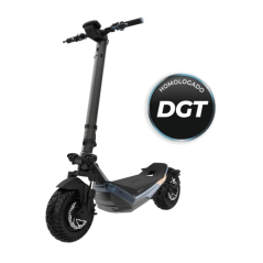 Trottinette électrique noire et bleue