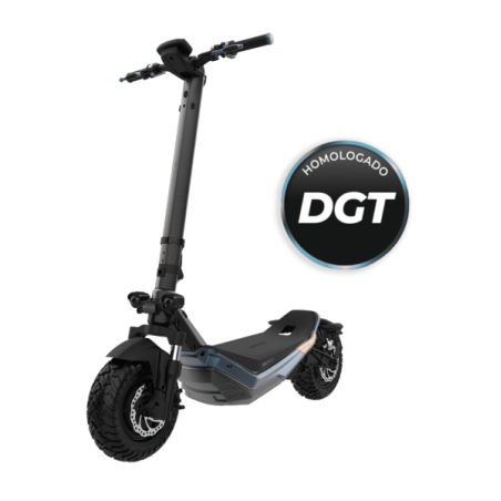 Trottinette électrique noire et bleue