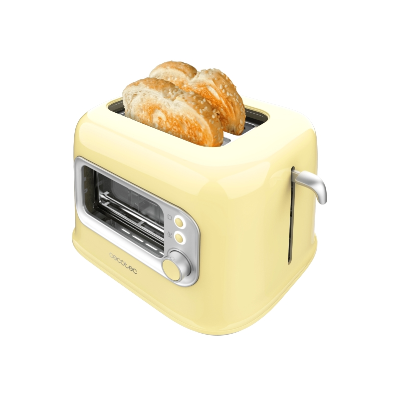 Grille-pain double fente Cecotec RetroVision jaune pastel