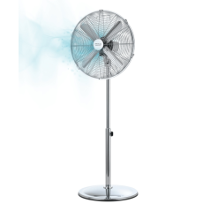 Ventilateur sur pied rétro argent