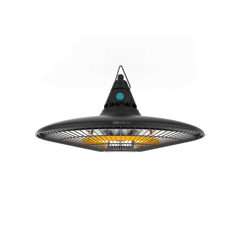Chauffage plafond halogène extérieur 1500W noir IP65
