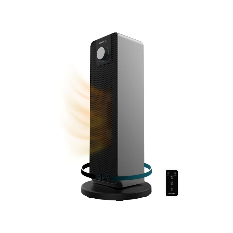 Chauffage céramique rotatif sur pied 2000W noir Cecotec