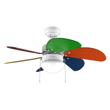 ventilateur de plafond à 6 pales multicolore