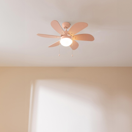 Ventilateur de plafond Cecotec 6 pales rose pastel 91 cm