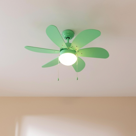 Ventilateur plafond Cecotec 91 cm vert avec éclairage
