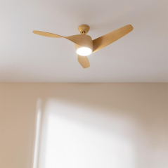 ventilateur plafond bois clair Cecotec