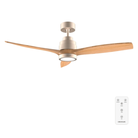 ventilateur plafond bois clair Cecotec