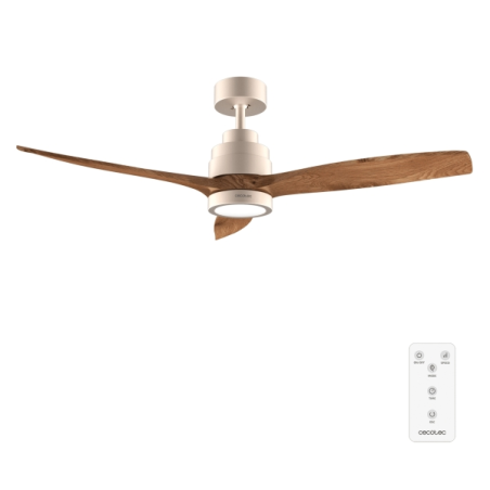 ventilateur de plafond en bois foncé à LED
