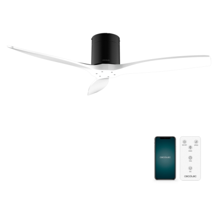 Ventilateur plafond noir blanc connecté
