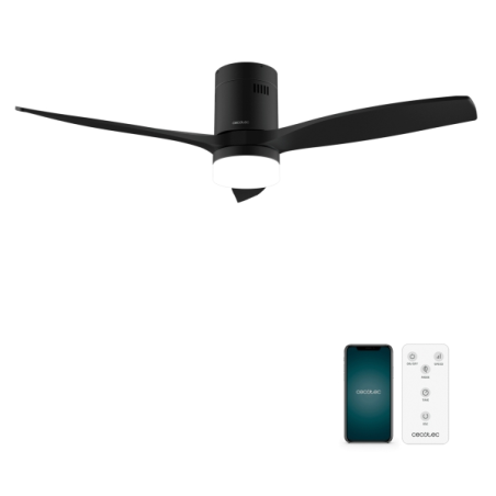 ventilateur plafond noir LED connecté